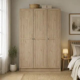 Kleiderschrank HOME AFFAIRE "Billund, skandinavisches Design & viel Stauraum", braun (jackson hickory), B:147cm H:200cm T:62cm, FSC-zertifizierter Holzwerkstoff, Schränke, Kleiderschrank, Viel Stauraum mit Böden & Kleiderstange, praktische Aufteilung