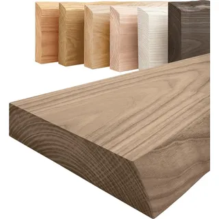Lamo Manufaktur Wandregal Holz Baumkante | Regal Farbe: Nussbaum | Pure: ohne Montage Set | 40 cm - Braun
