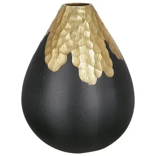 GILDE Dekovase GILDE Vase Favo - gold-schwarz - H. 26cm x D. 17cm schwarz