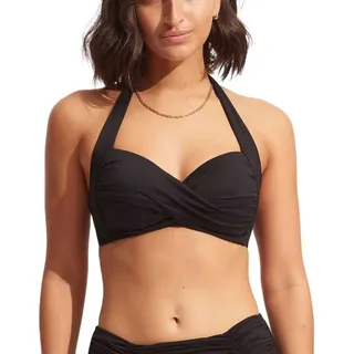 Seafolly - Women's Collective Twist Soft Cup Halter Damen schwarz 38 Größe) Wassersport
