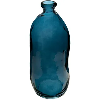 Atmosphera 155686C Vase Dame Jeanne - recyceltes Glas - sturmblau H 35 cm - Blau