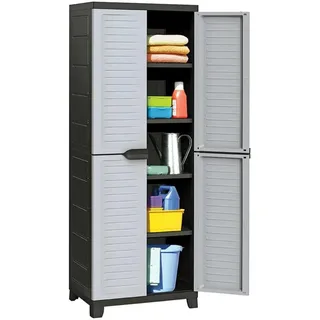vidaXL Kunststoffschrank 0,65 x 0,45 x 1,81 m grau
