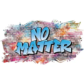 3D Graffiti Wandtattoo 97x53cm Streetart Wandsticker Jugendzimmer Kinderzimmer Wohnzimmer Deko Wandbild selbstklebend W008 (03 Mauer Multicolor, Ohne Wunschname)