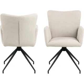 Actona 2er Set Actona Stuhl Laura Stoff Beige