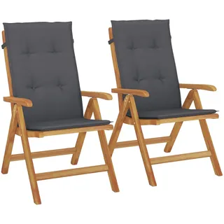 vidaXL Gartenstuhl 2 St. 2 x 2 x 2 cm Teak