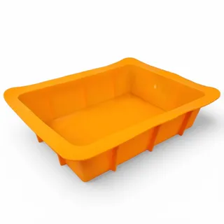 GMMH XXL Silikon Auflaufform für Lasagne (Orange) Aufläufe und Brownies, Antihaft Lasagneform, 30 x 20 cm, Brownieform Kastenform Backform Kuchenform Silikonbackform Silikonformen Backen