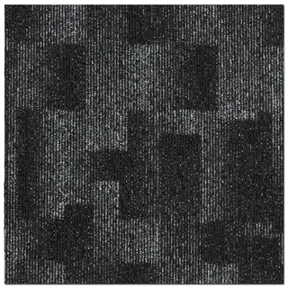 Floordirekt - Teppichfliesen selbstliegend für Büro & Gewerbe - Fliesen Teppiche je 50x50 cm - robuster Teppichboden - Bodenfliesen mit antirutsch Vinyl Rücken (Santo Schwarz 78, 50x50)