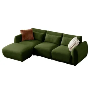 Yhl Voyura 10 Moderne Couch Teddy Rückenkissen - Design Convertible - Curved Seat - Dunkelgrün