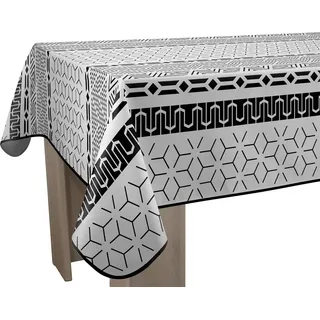 Le linge de Jules Tischdecke, schmutzabweisend, Graphic, rechteckig, 150 x 300 cm, Schwarz/Weiß