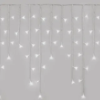EMOS LED-Eisregen Lichterkette, 5m Weihnachtslichterkette + 5m Zuleitung, 8 Lichtmodi, Fernbedienung und Netzteil mit Timer, 300 LEDs, IP44 für Innen und Außen, Kaltweiß