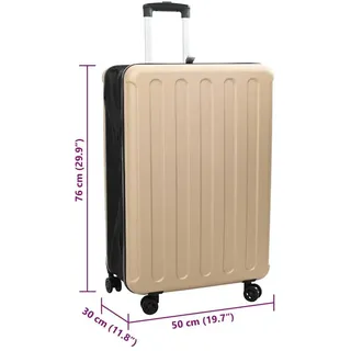 vidaXL Koffer mit Schloss 50 x 30 x 76 cm Kunststoff Beige