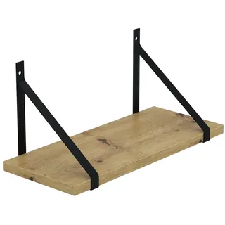 AKKE Hängeregal Gino Wandregal Kinderzimmer Küche Wohnzimmer Badezimmer Loft Büro Regale Wände Regalbrett für Wand-Deko Küchenregal Moderne Wandboard Bücherregal Wand Artisan Eiche 50x20cm