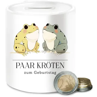 - Spardosen - Spardose Paar Kröten zum Geburtstag Geldgeschenke Geburtstag Ideen für lustige Geld Geschenke I - Unisize - Weiß - Kasse Happy Birthday Keramik 50 Geschenk