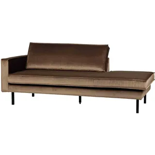 Daybed Recamiere Rodeo aus Samt, modern links, taupe, elegantes Design und Komfort für Dich