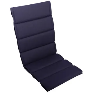 LILENO HOME Hochlehnerauflage bequeme Sitzauflage für Gartenmöbel, Stuhlkissen für Klappstühle, (1 St., 1er Set), 1er Set Polsterauflage in Dunkelblau, Sitzpolster waschbar blau