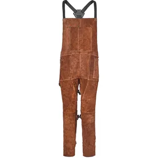 Vevor Schweißerschürze mit geteiltem Bein, Latzschürze 610x1219 mm, Arbeitsschürze aus Rindsleder, Sicherheitsschürze mit 3 Taschen für Holz-, Garten-, Schmiedearbeiten, Größe L