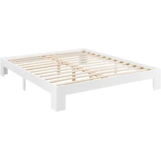 Décoshop26 - Bettgestell 160x200 cm mit Lattenrost Doppelbett aus weißer Kiefer 03_0004924