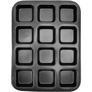 Mini-brotform Aus Kohlenstoffstahl Mit 12 Mulden Für Brownies Und Muffins, Schwarz