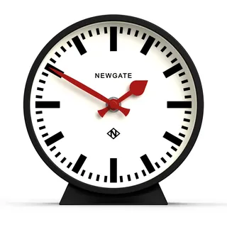 NEWGATE® M Kaminuhr Eisenbahn Leise Sweep – 'No Tick' – Eine moderne Kaminuhr – Kleine Uhr – Uhren für Wohnzimmer – Bürouhr – Schreibtischuhr – Kaminuhren – Bahnhofszifferblatt – Schwarz