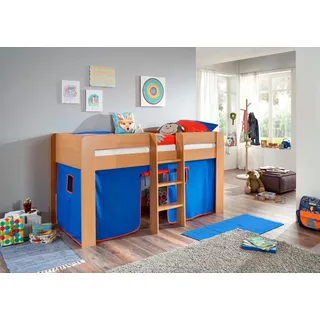 RELITA Hochbett Andi 90 x 200 cm Buche nachbildung blau-rot