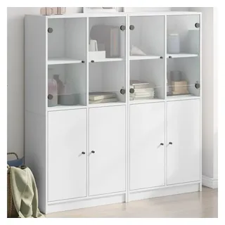 vidaXL Bücherschrank mit Türen 136 x 37 x 142 cm Weiß