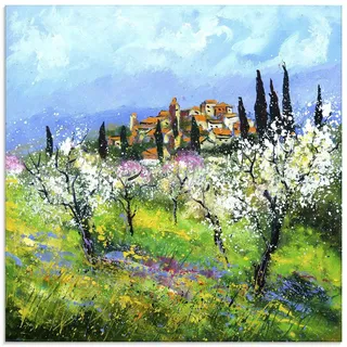 ARTland Glasbild Spring in Provence Größe: 20x20 cm - Grün
