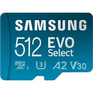 Samsung EVO Select (2024) microSD-Karte + SD-Adapter, 512 GB, OVP