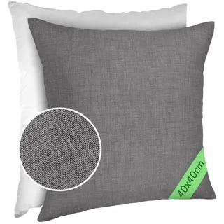 ANRO Kissenbezug Uni 40 x 40 cm Grau