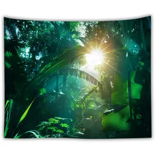 Sonnenaufgang Wald Dschungel Wandteppich Natur Landschaft Wandbehang Wandtuch Wandkunst Tapisserie Tischdecke Strandtuch 200x150cm
