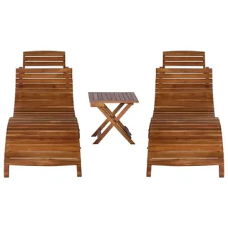 vidaXL Sonnenliegen Set 3-tlg. braun 279160