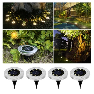 autolock Gartenleuchte Solar Bodenleuchte,LED Solarlampe,Wasserdichte Bodeneinbaustrahler, LED fest integriert, Warmweiss 8LEDS