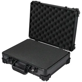HMF 15502-02 Transportkoffer mit Rasterschaumstoff, Universalkoffer 39 x 29 x 12 cm Schwarz