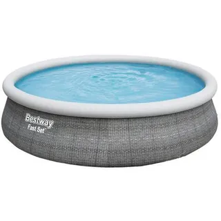 BESTWAY Fast Set Aufstellpool ⌀ 457 x 107 cm Grau inkl. Filterpumpe