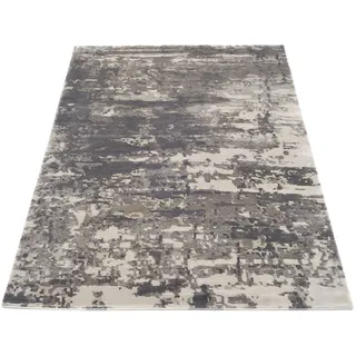 Teppich MUSTERRING "ANGELES PILANO" Teppiche Gr. B/L: 70 cm x 140 cm, 10 mm, 1 St., grau Esszimmerteppiche exlcusive MUSTERRING DELUXE COLLECTION, Bambus-Viskose feine Knüpfung