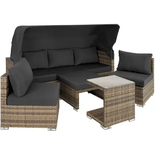 Tectake San Marino Aluminium Rattan Lounge grau
