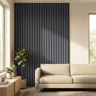 Akustikpaneel 2600x600x21mm | Nur Selbstabholung - Holzfarbe: Schwarz matt