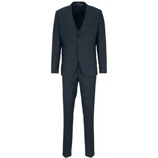 Anzug 3-teilig STEFFENKLEIN "SteffenKlein Anzug", Herren, Gr. 46, N-Gr, grau (graublau), Obermaterial: 65% Polyester PES. 35% Viskose CV. Futter: 100% Polyester PES. 100% Polyester PES., uni, slim fit, Anzüge