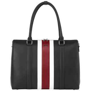 SOCHA Laptoptasche BB Red Stripe 15 Zoll, Businesstasche für Damen - herausnehmbares Laptopfach - extra leicht - Aktentasche mit Tragegurt schwarz