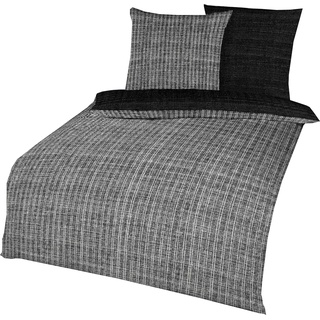 Kaeppel Wendebettwäsche Satin schwarz-weiss Größe 155x220 cm (80x80 cm)