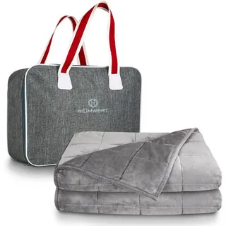 HEIMWERT Gewichtsdecke Gewichtsdecke Therapiedecke 4kg, Füllung: Glasperlen, Bezug: 100% Polyester, 120 x 180cm grau