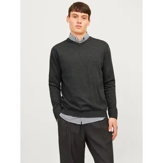 JACK & JONES V-Ausschnitt-Pullover JACK & JONES "JJEBASIC mit V-Ausschnitt, ideal für Herbst und Alltag", Herren, Gr.