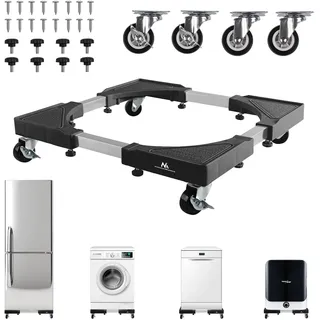 Maclean Brackets Maclean MC-119 B Fahrbarer Waschmaschinenständer – Verstellbarer Geräteunterbau 700–900 mm, Rutschfeste Oberfläche, Rollen mit Feststeller, Belastbar bis 200 kg