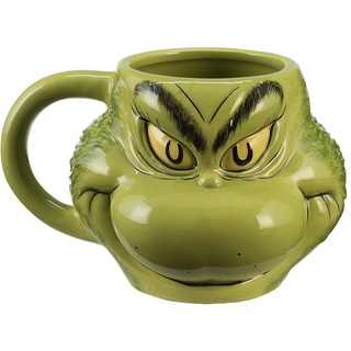 Vandor Dr. Seuss Grinch Sculpted Ceramic Mug 17001
