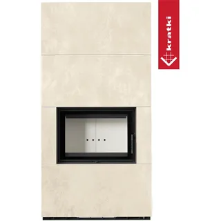 Kratki Floki Box 8 kW Stahl Schwarz/Abdeckplatte Quarzsinter Weiß