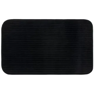 liebling Badematte Badvorleger, Badteppich, rutschhemmend beschichtet, fußbodenheizungsgeeignet, Polyester, rechteckig, starke Saugfähigkeit, für alle Bodenbeläge, in verschiedenen Farben schwarz rechteckig | 60 cm x 100 cm