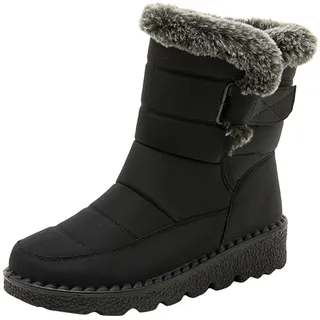 Winterstiefel Damen Wasserdicht Rutschfest Schneestiefel, Klassisch Flache Warmes Schneeschuhe Wanderstiefel, Round Toe GefüTterte Winterschuhe Snow Boots, Frauen Wester Thermostiefel Outdoorschuhe - 42 EU