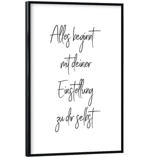 artboxONE Poster mit schwarzem Rahmen 75x50 cm Typografie Deine Einstellung - Bild Einstellung du Einstellung