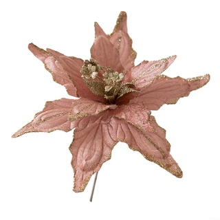 Oniissy Weihnachtsblumen, groß, 28 cm, Weihnachtsstern, Glitzer, Blume, Weihnachtsbaum, hängende Weihnachtsbaumdekoration, Dekoration (Rosa)
