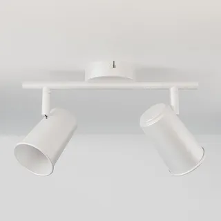 HOFTRONIC - Riga LED Deckenstrahler 2-Flammig - Weiß - 2 Spots drehbar - GU10 - Deckenspot für Wohnzimmer, Küche, Flur - Deckenleuchte - Spotlampe (L274mm)