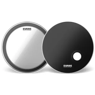 D'Addario Evans EMAD System Bassdrum Pack – Enthält 1 Bassdrum-Kopf, 1 Reso Drum Head, 2 austauschbare Dämpfungsringe & Schaumstoff-Dämpfungsringe – Individueller Bassdrum-Sound – 1-lagige Konstruktion – 45,7